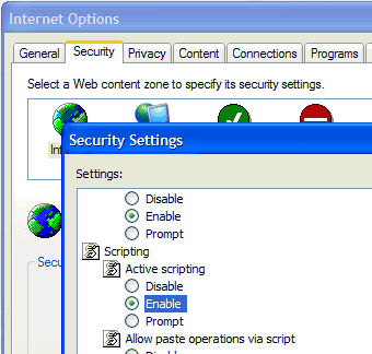 Internet Explorer scripting screenshot